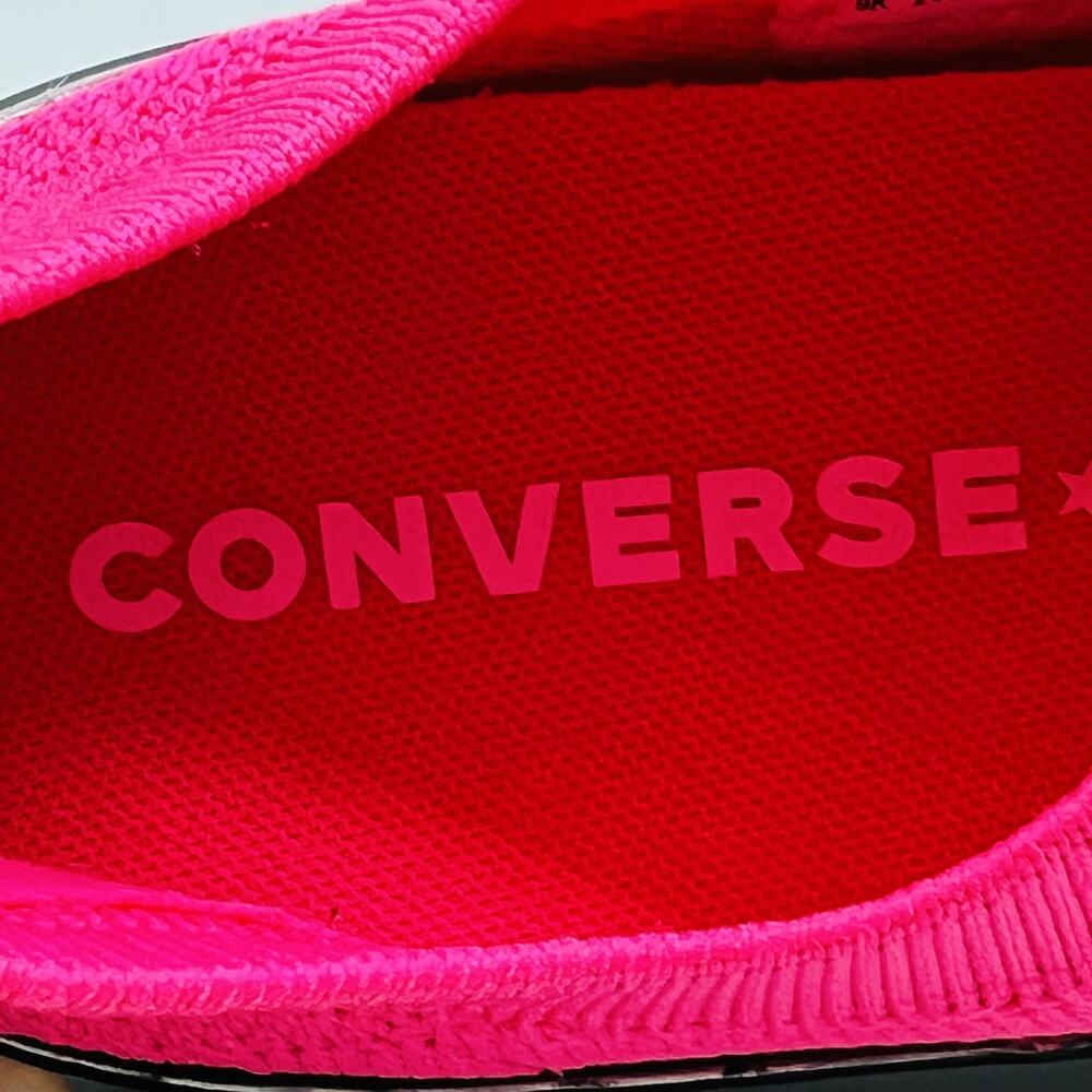 Converse Shoes Women 8.5 Pink Knit Chuck Taylor All Star Low Top Sneaker Walking - Picture 10 of 11